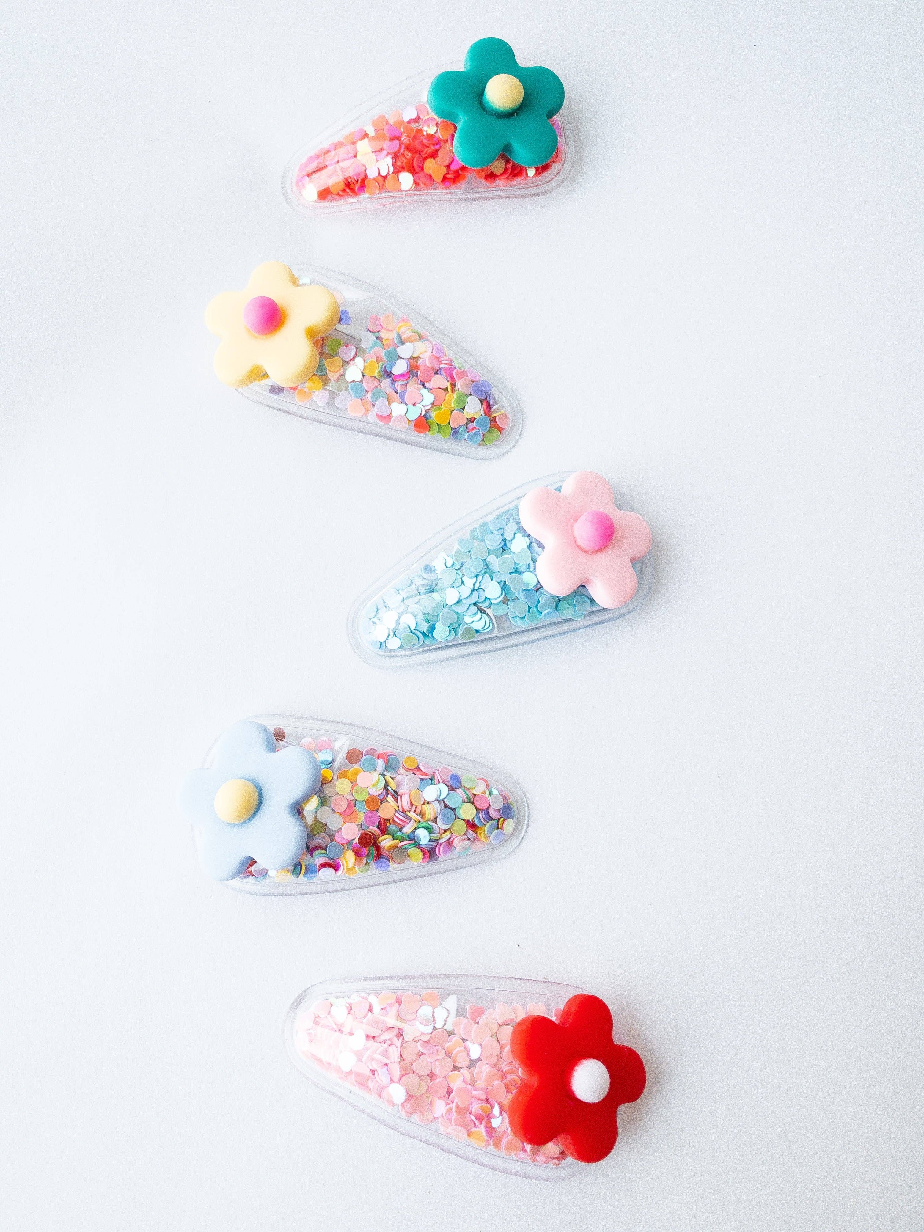 Eggy Cakes - Wholesale Hair Clip - Kids - Flower Confetti Shaker Hair Clips5
