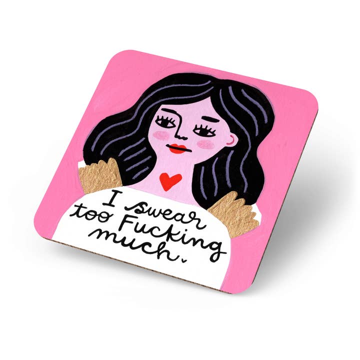 I Swear Too Fucking Much Grumpy Angel Coaster for wholesale by Disrupted Industries