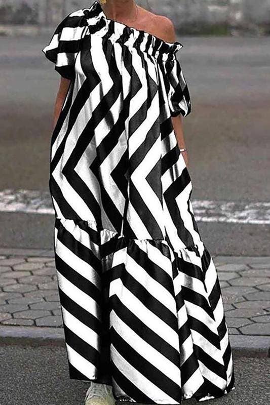 Flarix - Wholesale Dress - Women's - print off shoulder maxi dress1