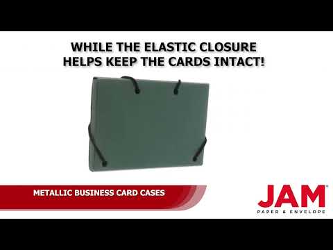 JAM PAPER - Vente Support pour cartes de visite - Étui porte-cartes de visite en plastique JAM, vert métallique, 1/PK4