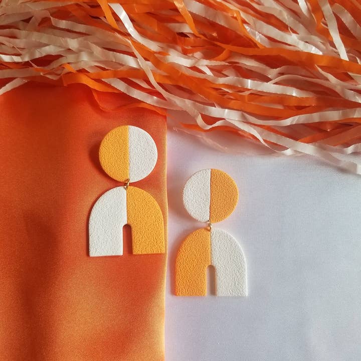 That Clay Girl Co. - Wholesale Dangle Earrings - Polymer Clay Earrings | Two Tone Earrings | UTK | Vols5