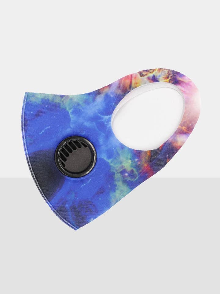Multi Coloured Galaxy Print Filtered Face Mask - Kelsea for wholesale by Femme Luxe