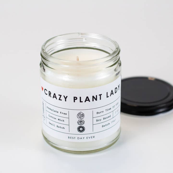 Rambling Caravan - Wholesale Jar/Filled Candle - Crazy Plant Lady Candle5