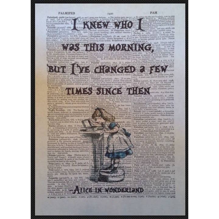 Alice In Wonderland Quote Vintage Dictionary - Mad Hatter for wholesale by Parksmoonprints