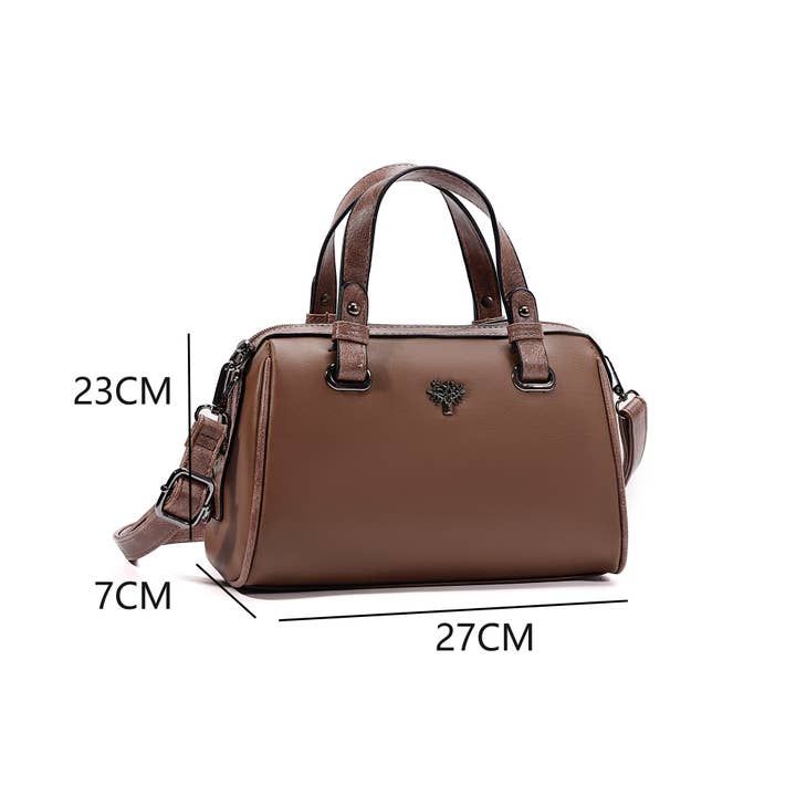 Superbia – wholesale Top handle bag – women's – Superbia Bauletto Bag with Tree Life Badge Gunmetal Hardware10