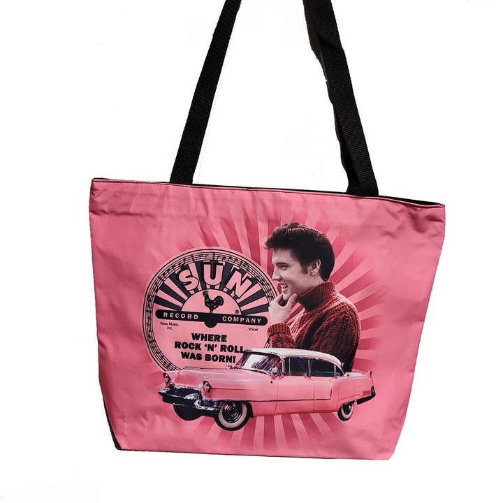 Sun Record Tote Bag - Elvis Pink for wholesale by MID-SOUTH PRODUCTS