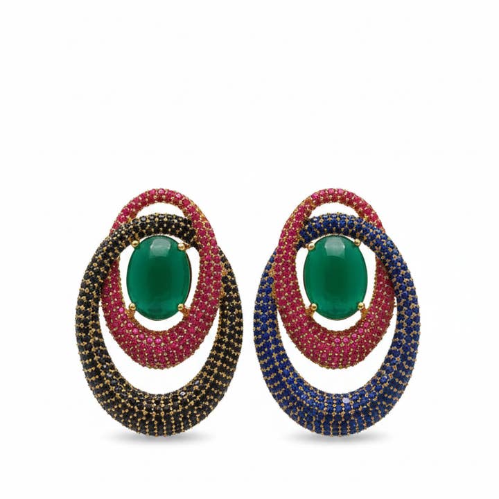 Venda Flash Vintage Brincos Órbita Ed. Limitada Verde e Rubi por atacado de ACUS