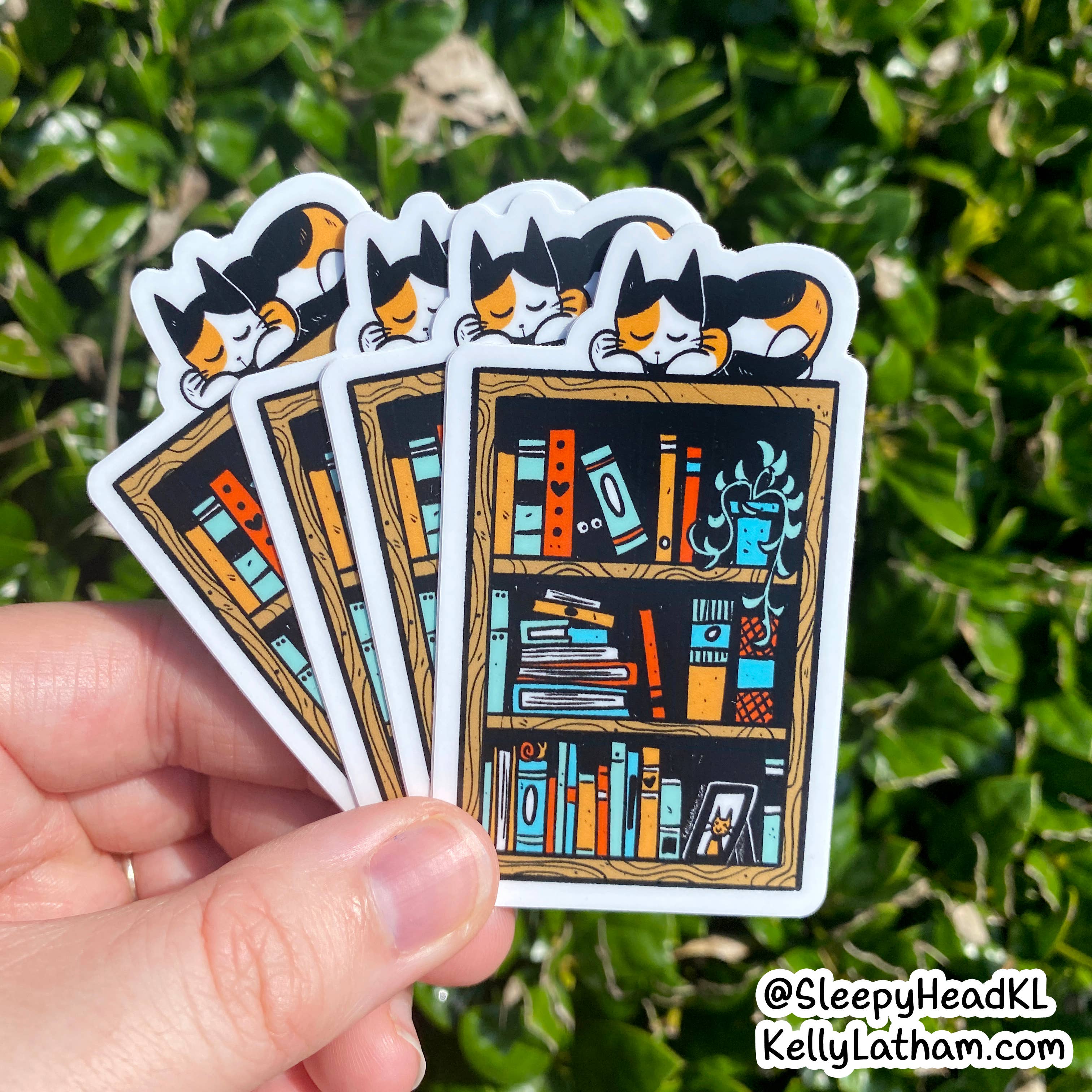 Kelly Latham Art - Wholesale Sticker - Bookshelf - Waterproof Vinyl Sticker - Bookstore Book Lover1