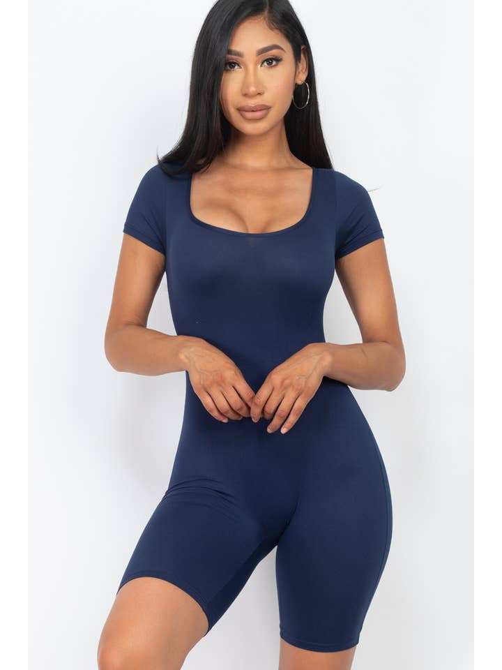 CAPELLA APPAREL - Wholesale Romper - Women's - Short Sleeve Scoop Neck Romper21