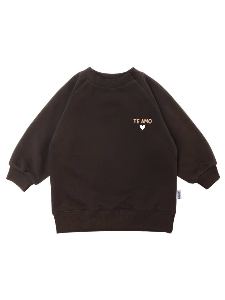 Brun sweatshirt med print "Te Amo" for engroshandel hos Liliput