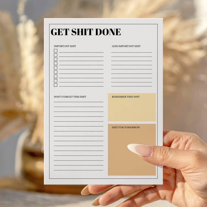 Get Sh*t Done (Orange) Planner Notepad for wholesale by Peachi Lane