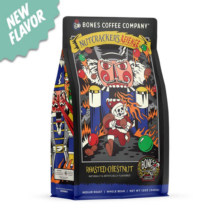 Bones Coffee Company - Wholesale Ground Coffee - Nutcracker's Revenge Christmas Coffee | 12oz | Holiday Brew