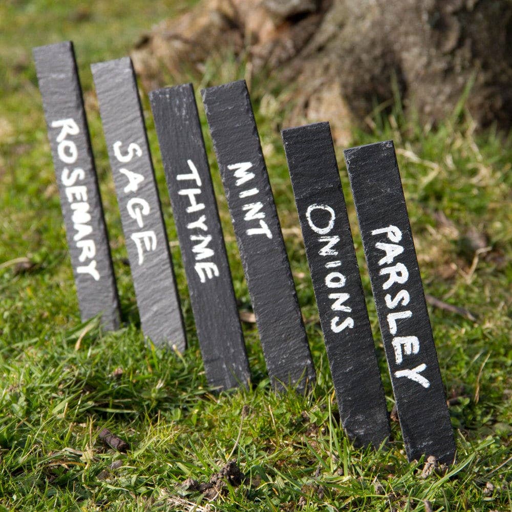 The House nameplate company – wholesale Garden/lawn stake – Set of 6 Slate Plant Markers (SR34)3