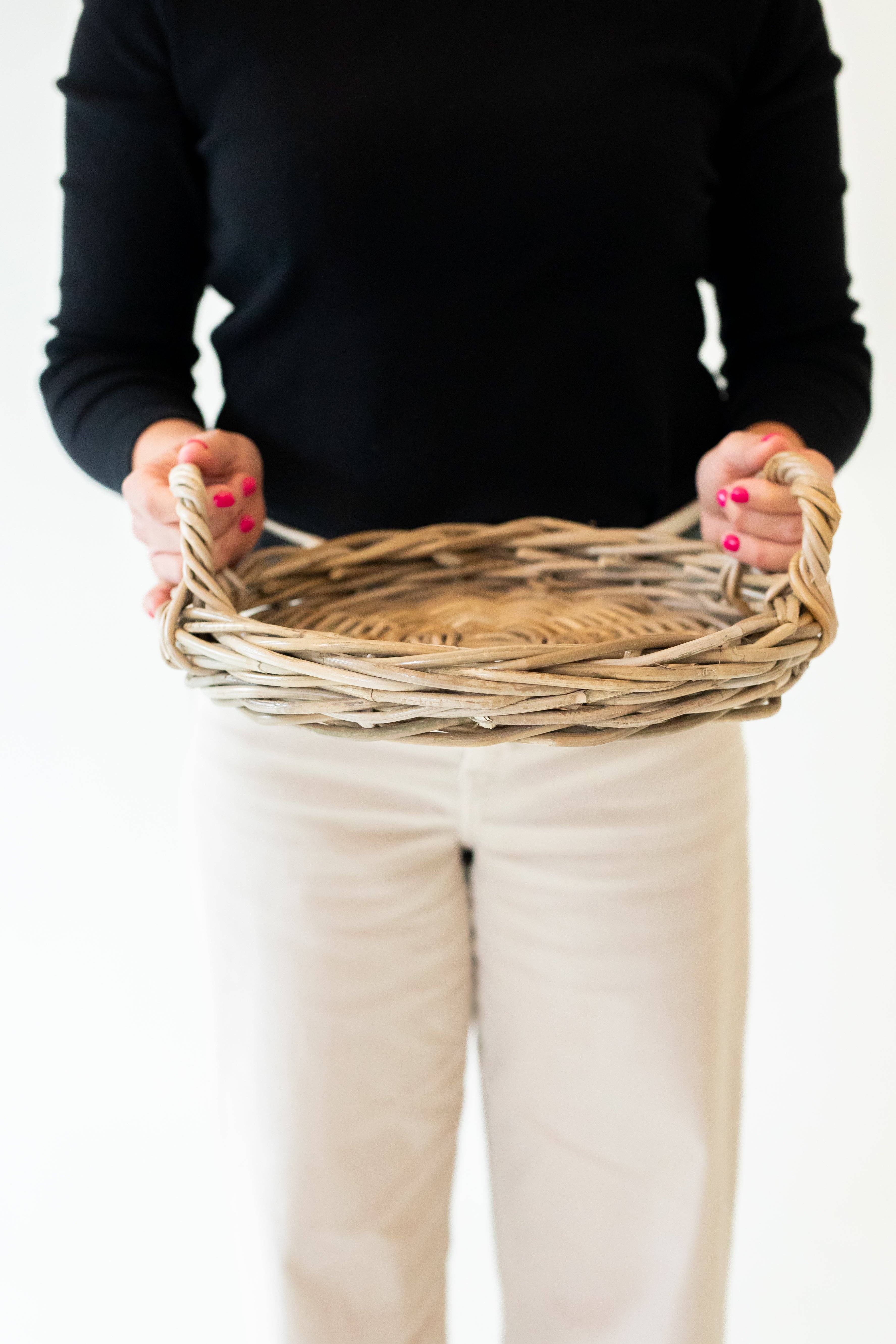 Basketly - Wholesale Decorative Tray - Rattan Round Tray0