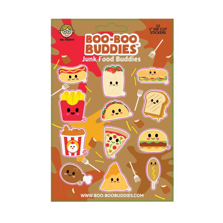Boo Boo Buddies® Feuille d'Autocollants Junk Food Buddies – Collectib pour la vente par Boo Boo Buddies