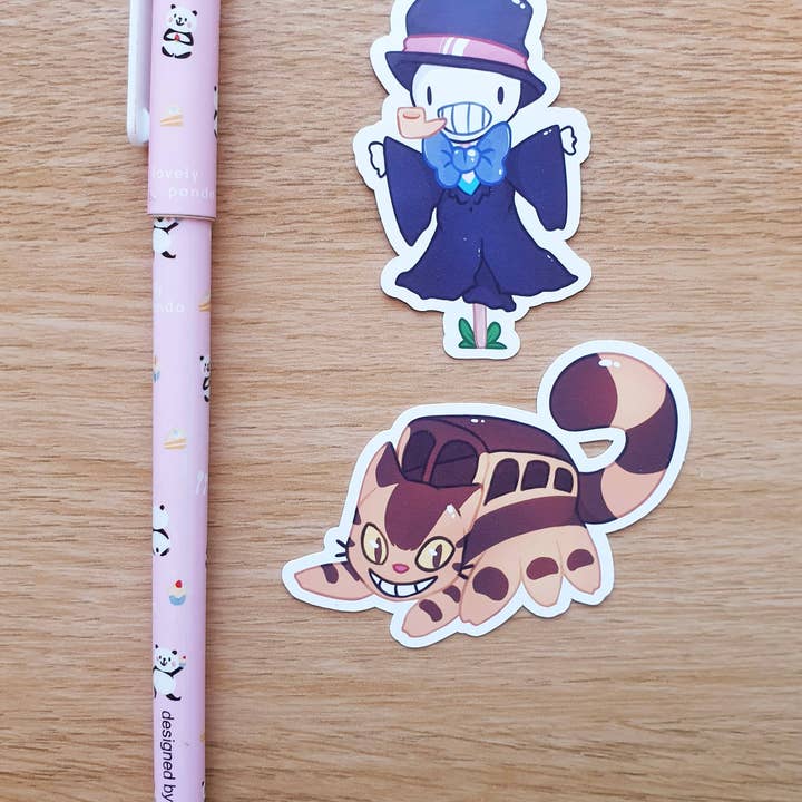 Ellesdoodlebox - Vente Autocollant - Autocollant tête de navet et catbus2