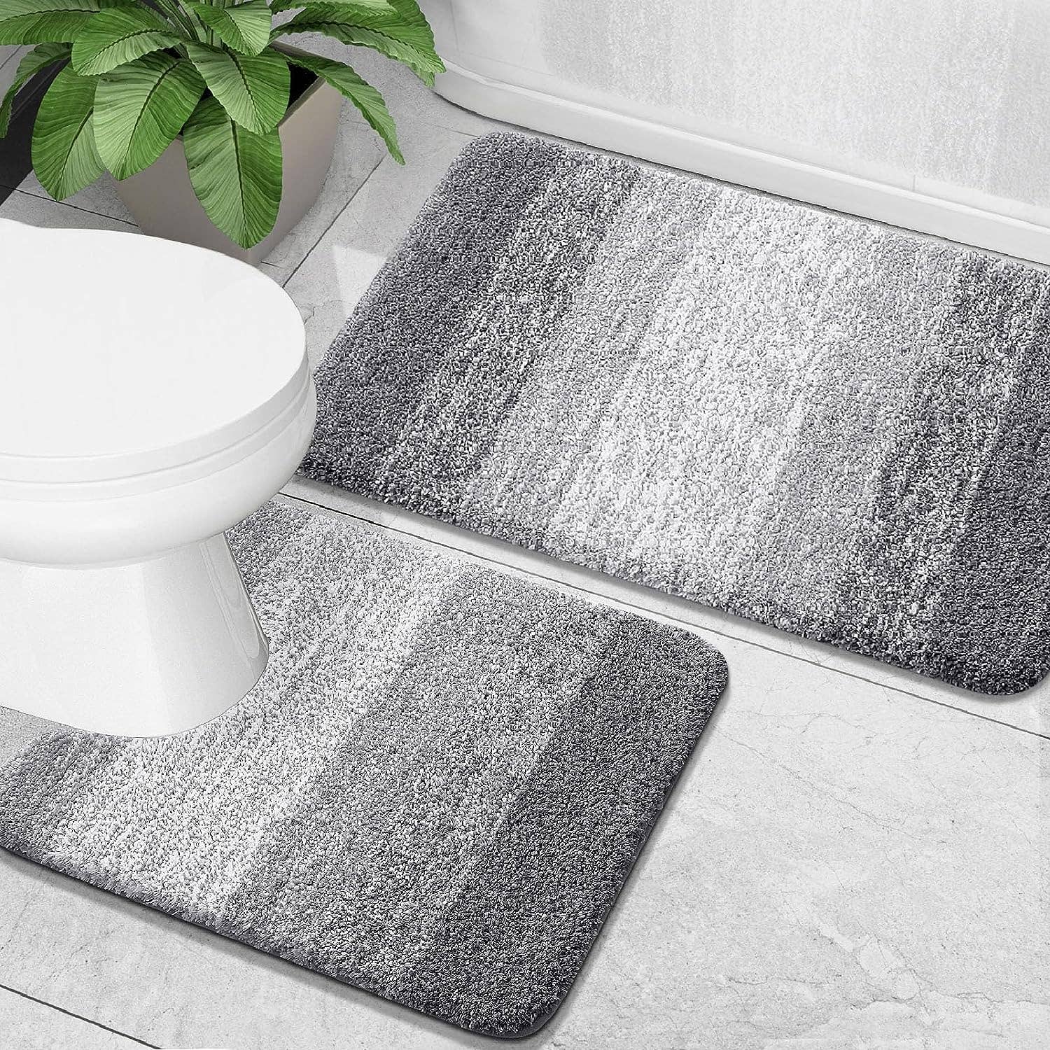 home mart goods - Wholesale Bath Mat Set - Large 2 Piece Ombre Microfiber Soft Thick Plush Bath Mat Set11