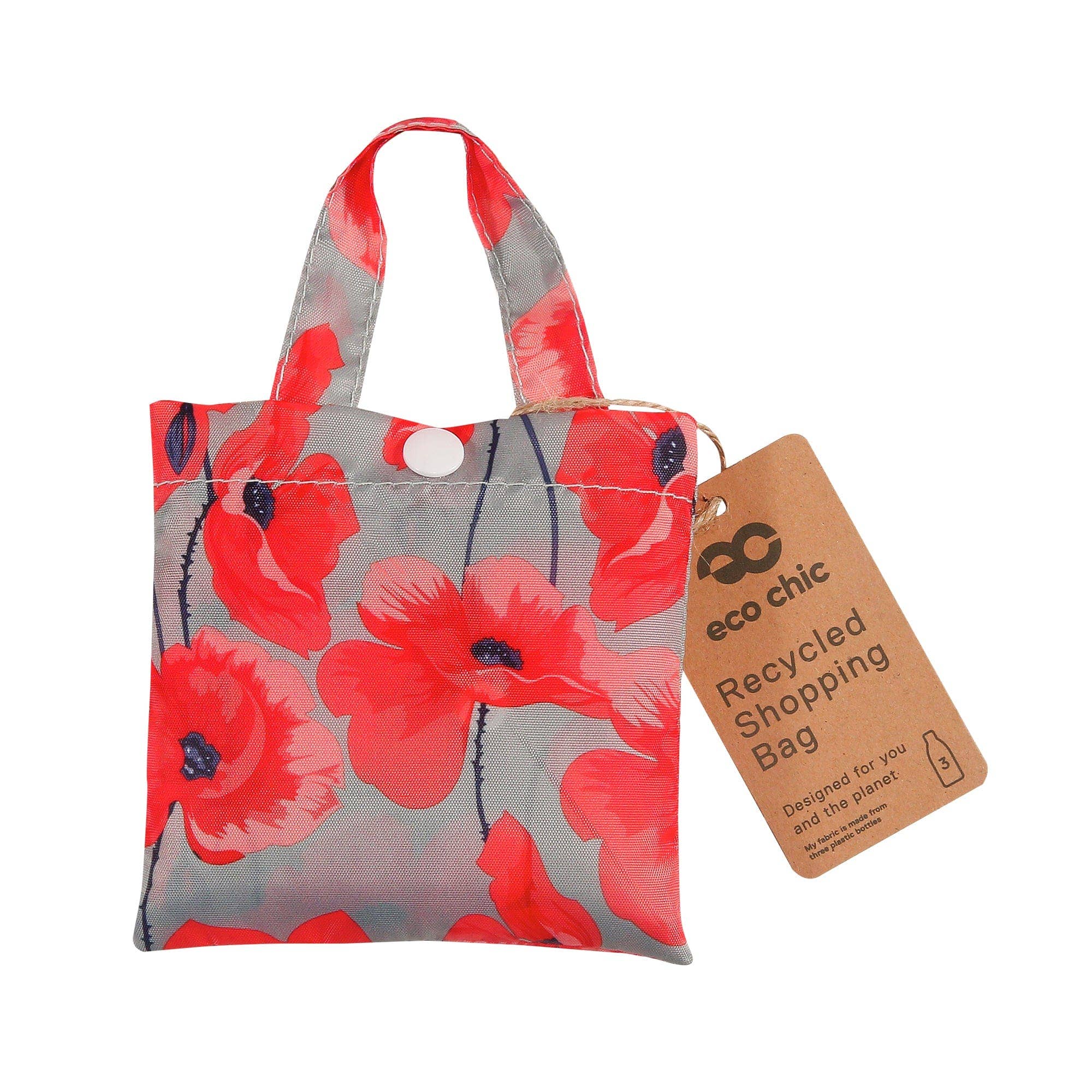 Eco Chic - Wholesale Grocery/Shopping Bag - Eco Chic Lightweight Foldable Reusable Shopping Bag Poppies2