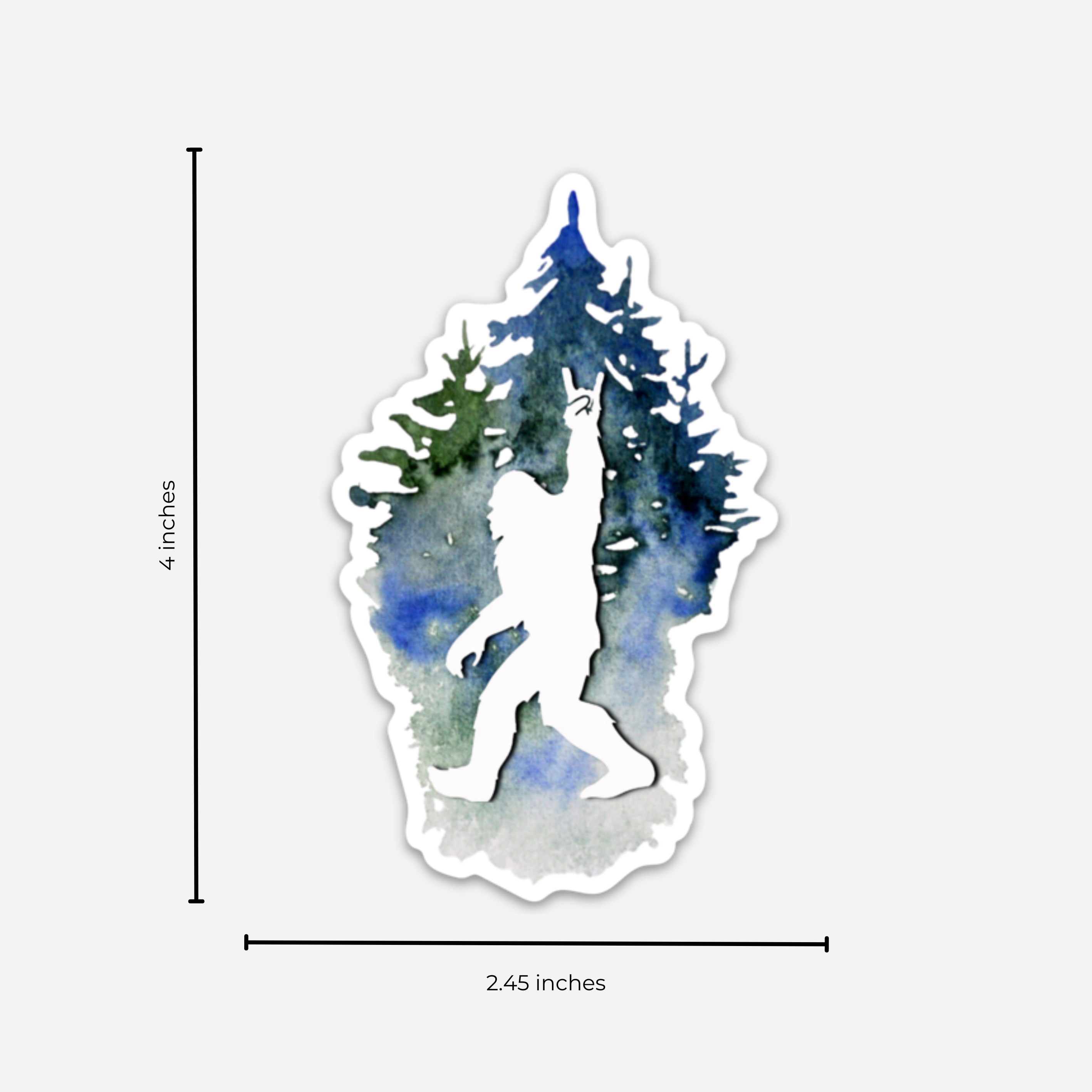 CMarie Northwest - Wholesale Sticker - Big Foot Decal, Sasquatch Watercolor Sticker3
