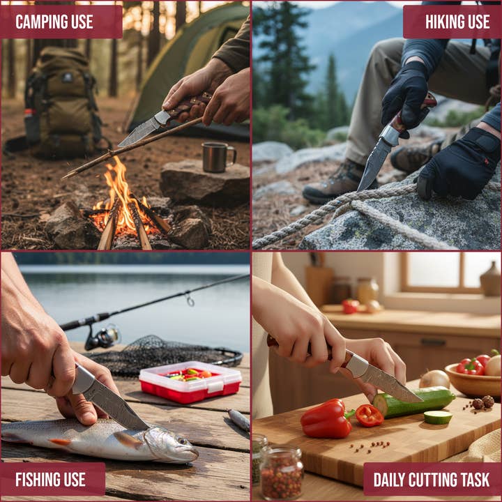 FH KNIVES - Wholesale Pocket Knife/Holder - 6.5' Artistic handle damascus folding knife, Pocket Knife 3