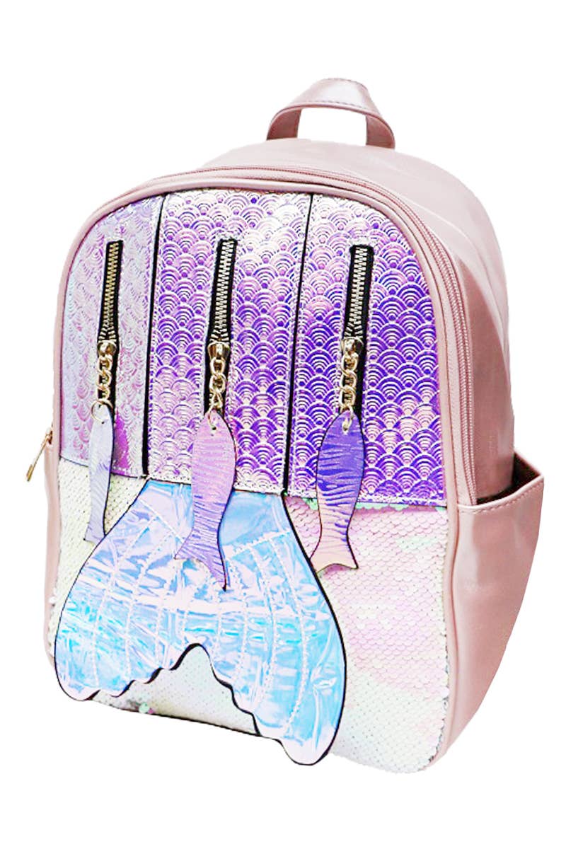 Cap Zone – wholesale Ryggsäck - Dam – Mermaid Tail holografisk ryggsäck i konstläder6