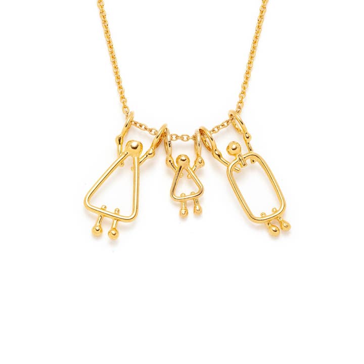 mom, girl and dad family necklace for wholesale by Lidia