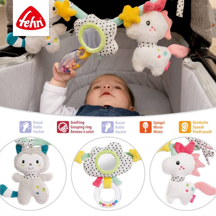 Fehn - Venta al por mayor Juguete móvil para bebé - Cadena para cochecito Aiko & Yuki - cadena móvil para colgar