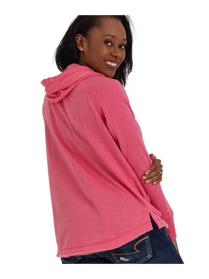 U.S. Apparel – wholesale Hoodie – Women's – Ladies Crossover Hoodie - Drop Back Hem15