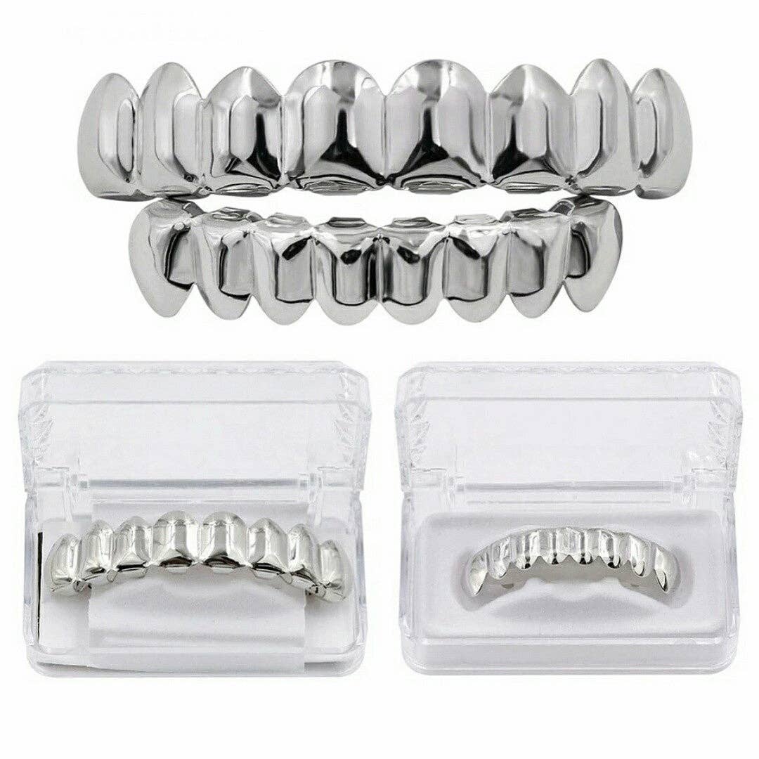 GB Jewelry – Joias - Homem por atacado – Grillz folheados a ouro 18K para 8 dentes superiores ou 8 inferiores6
