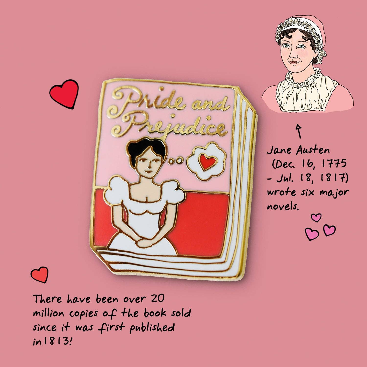 Ideal Bookshelf - Wholesale Lapel Pin/Button - Book Pin: Pride and Prejudice1