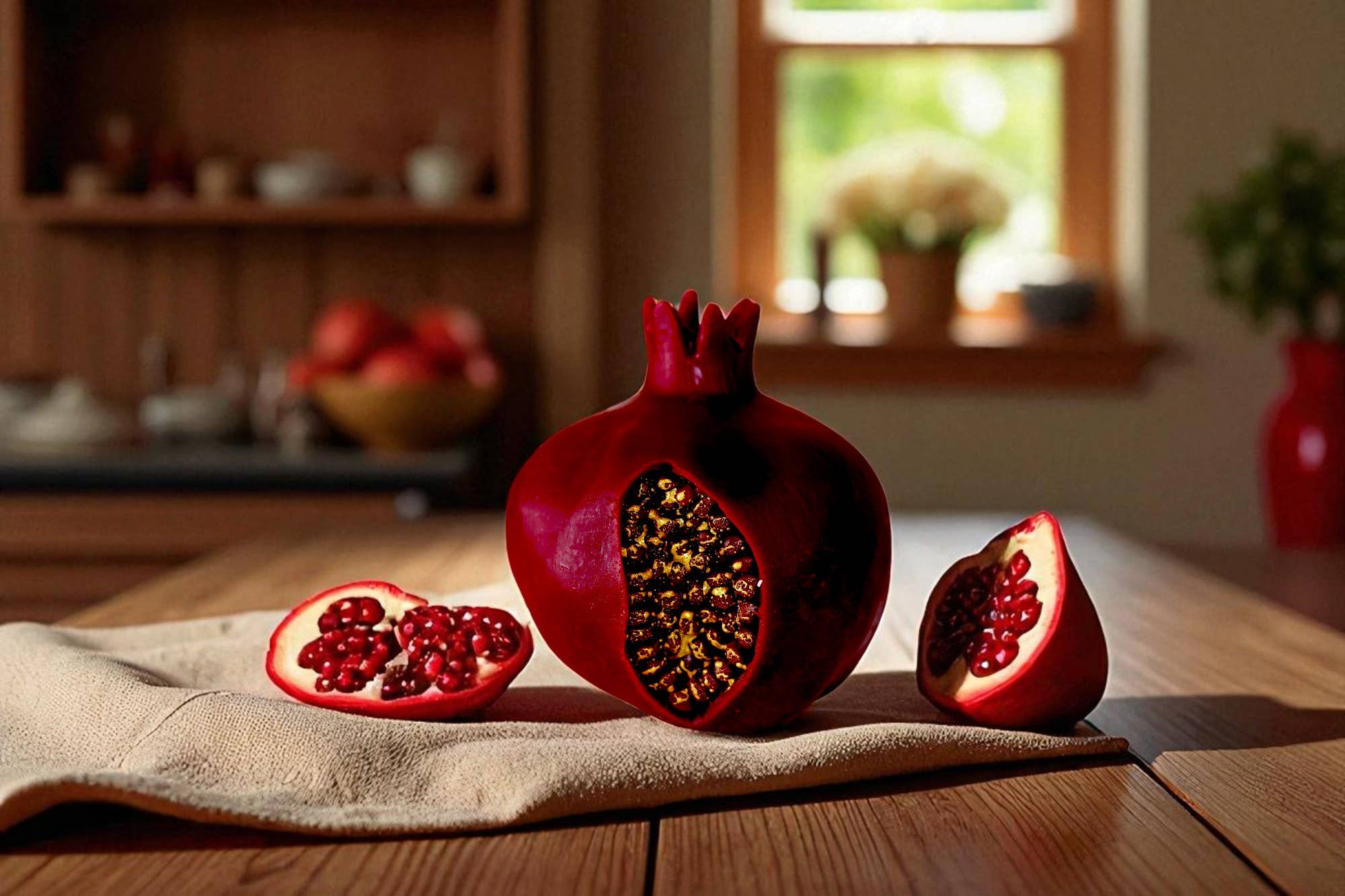 Agaboo Candle - Wholesale Travel Candles - Pomegranate Candle with Golden Seeds 3.5x3in2