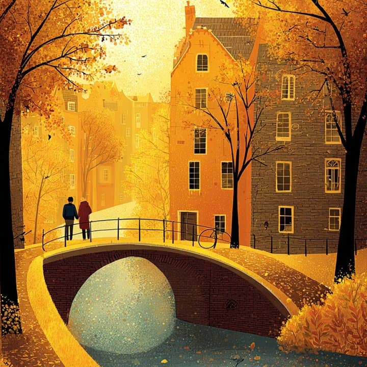 Fripperies - Wholesale Everyday Greeting Card - Golden Season: Bridge of Light | Card Fripperies