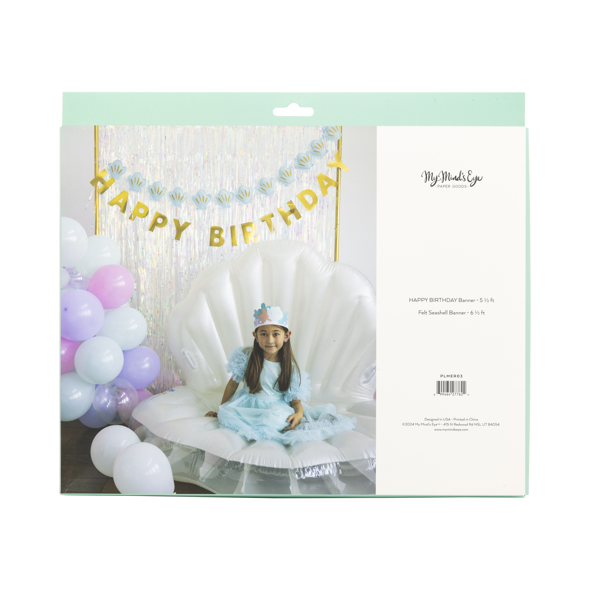 My Mind’s Eye - Wholesale Party Sign/Banner - PLMER03 - Mermaid Happy Birthday Puffy Felt Banner5