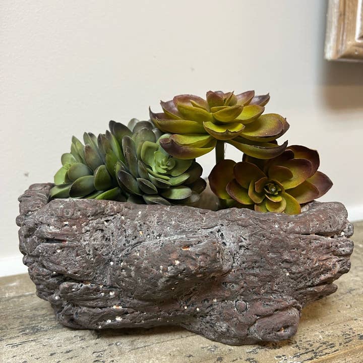 Vagabond Vintage - Wholesale Plant Pot - Cement Burled Bark Planter - Small
