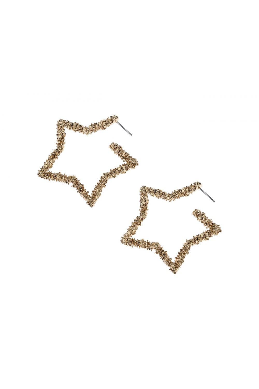 Oceanic Jewellers - Majique London - Wholesale Dangle Earrings - Stellar Textured Star Earring0