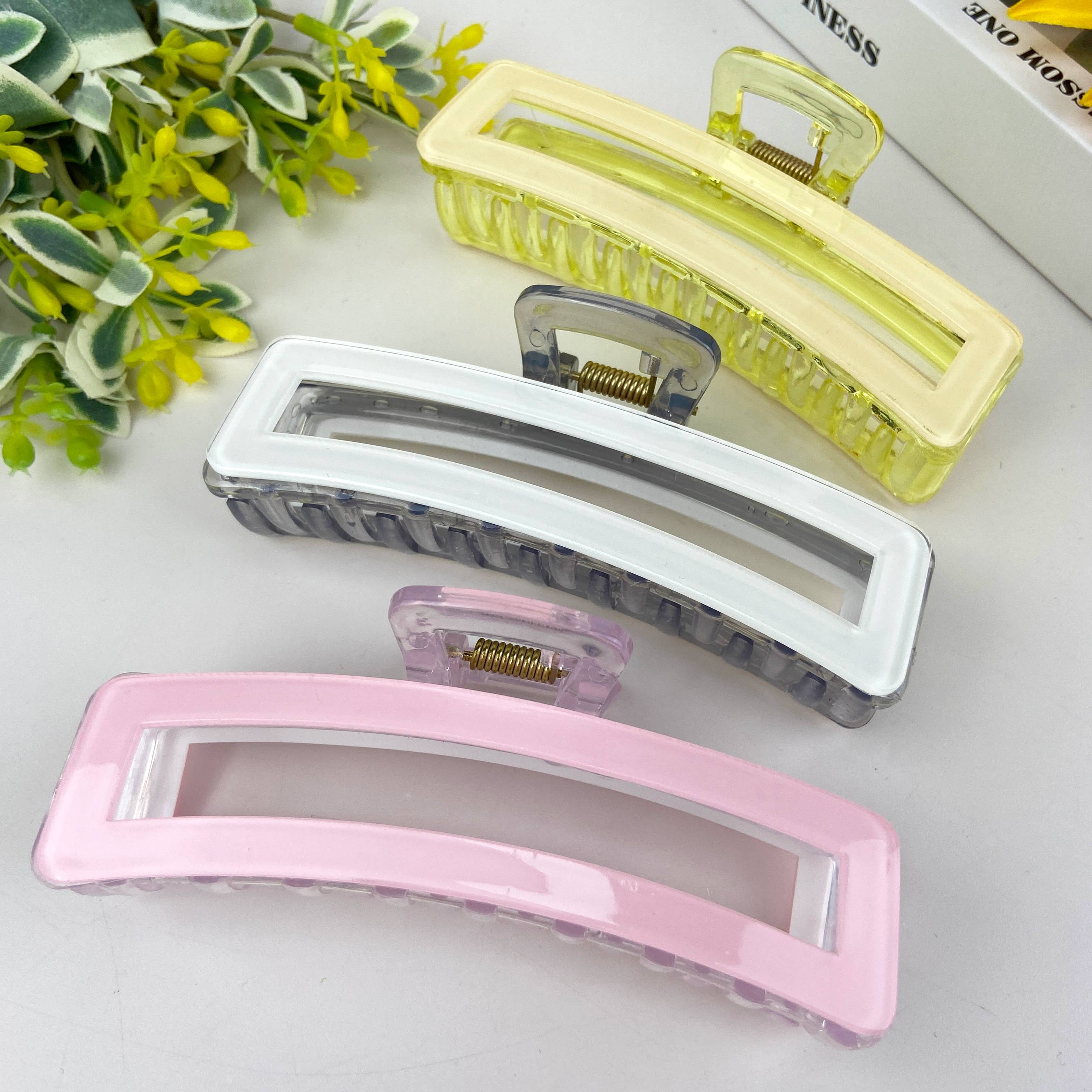 mildstyles - Wholesale Hair Clip - Women's - 4.4" Rectangular Colorful Hair Claw Clip10