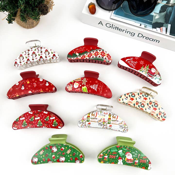 Crescent Moon Claw Hair Clip, Christmas Leather Hair Clip for wholesale by SoapElenGlen