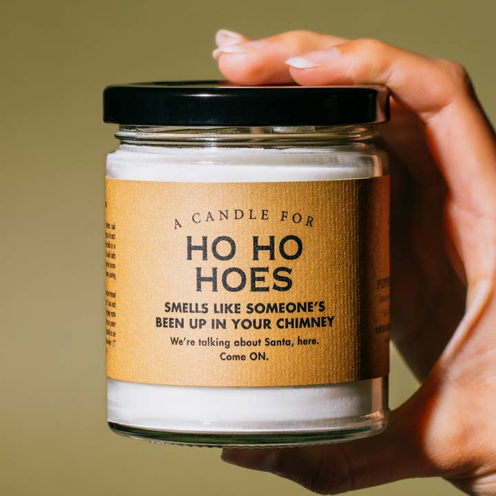 Whiskey River Soap Co. - Wholesale Jar/Filled Candle - A Candle for Ho Ho Hoes- HOLIDAY | Funny Christmas Candle