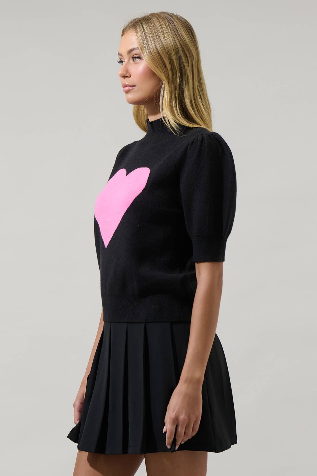 Sugarlips - Wholesale Knit Sweater - Women's - Russel Heart Puff Sleeve Sweater3