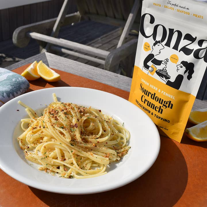 Conza Sourdough Crunch Breadcrumbs - Wholesale Bread Mix - Lemon Herb & Fennel - Sourdough Crunch Breadcrumbs - 3.6oz