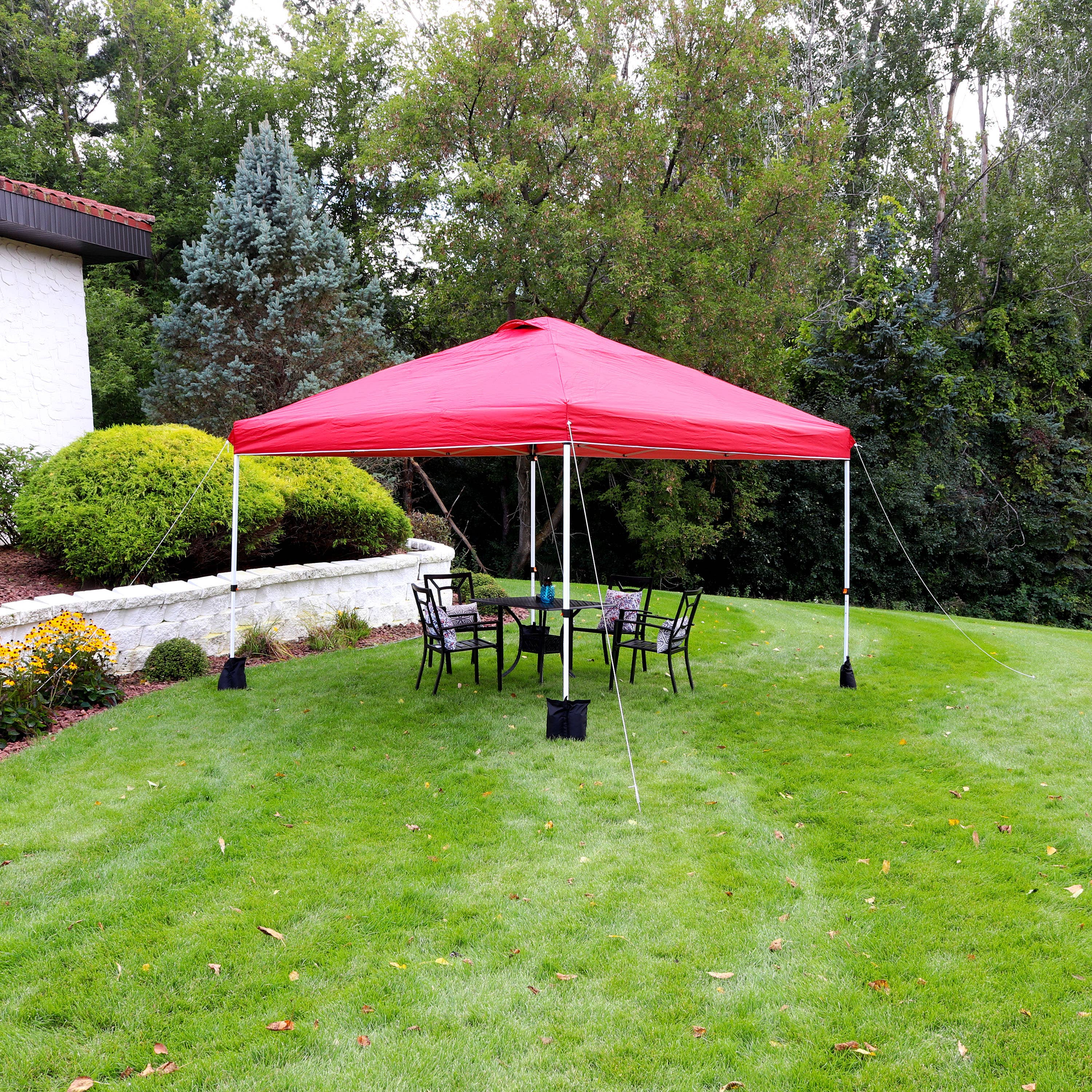Sunnydaze Decor - Wholesale Sports & Outdoor - Premium Pop-Up Canopy with Sandbags - 12 ft x 12 ft - Red4