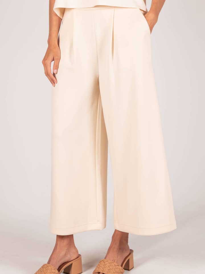 Eggshell P. CILL Butter Modal Wide Leg Culotte Pants for wholesale on Faire