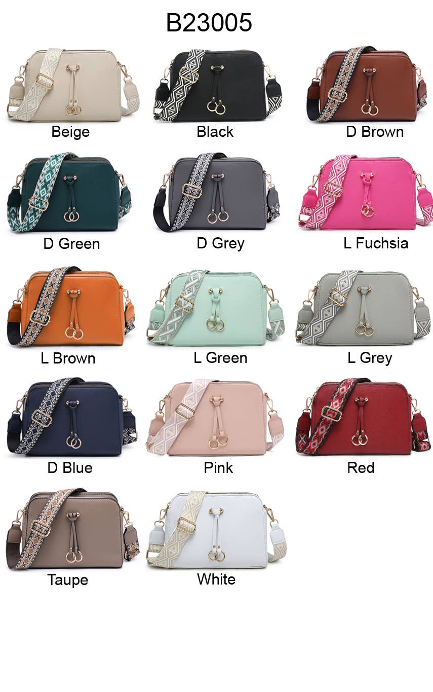 Papaya Fashion Ltd - Vente Sac à bandoulière – femme - B23005-SS-Sac à bandoulière en toile à triple fermeture éclair14