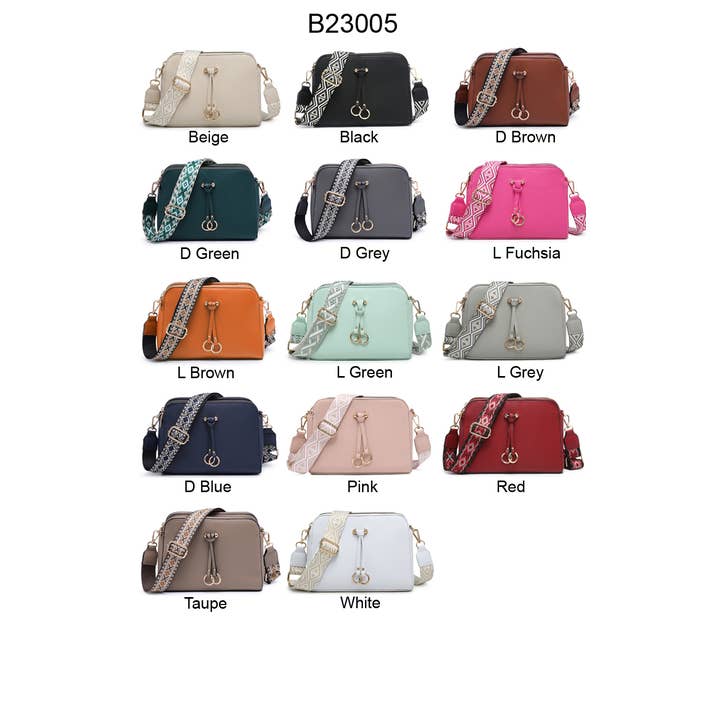 Papaya Fashion Ltd - Vente Sac à bandoulière – femme - B23005-SS-Sac à bandoulière en toile à triple fermeture éclair14