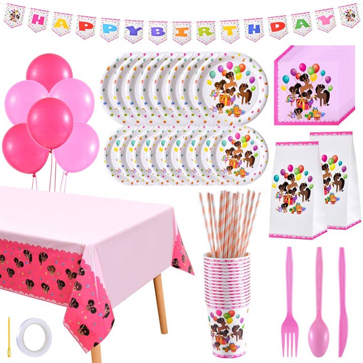 It's a Party Afro Puff Unicorn Birthday Party in a Box for 15 guests - White for wholesale by YOUnicorn Kidz