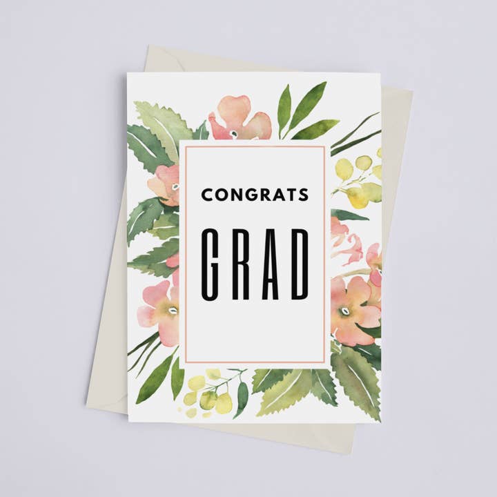 Congrats Grad - Biglietto d'auguri per la vendita all'ingrosso da parte di Black Cat Bazaar