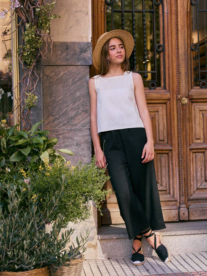 Meisjesbroek van het type Palazzo in zwart voor wholesale door Dadati