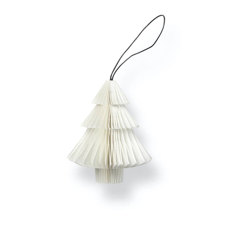 SUSTAIN folded ornament, tree white for wholesale by Nordstjerne