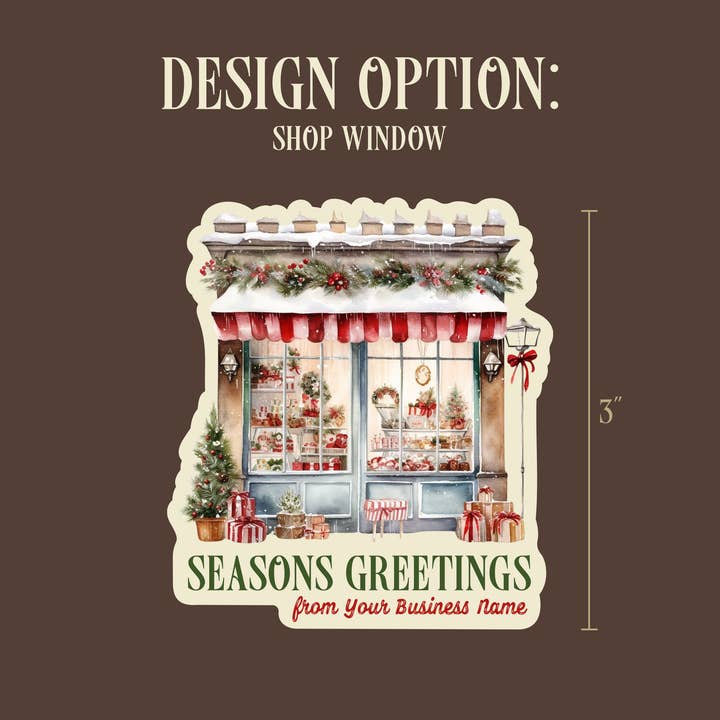 Skylark Printing - Wholesale Sticker - Christmas Watercolor Souvenir Sticker with Custom Text2