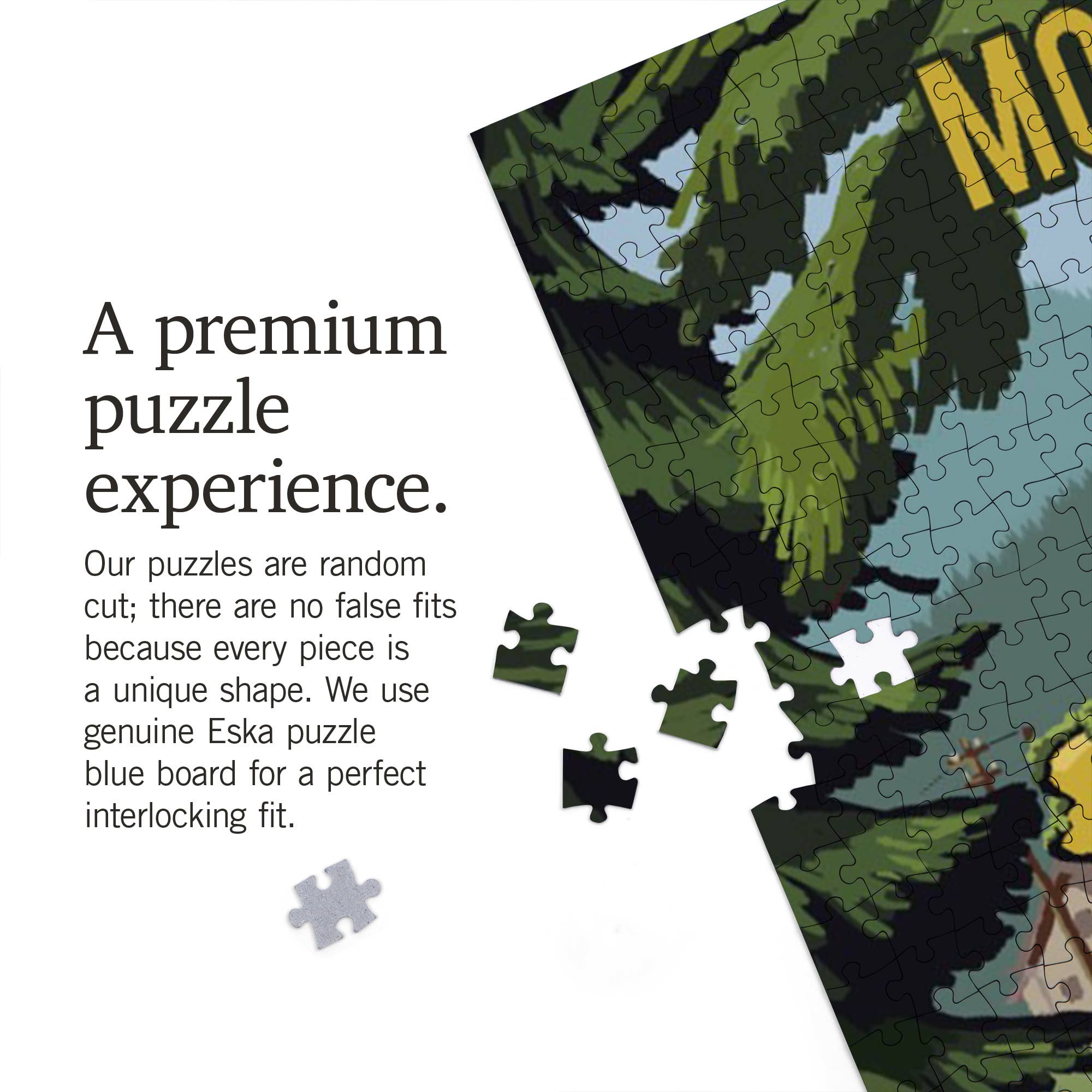 Lantern Press - Wholesale Puzzle - Adult - 1000 PIECE PUZZLE Montana, Signpost, Forest & Camp3